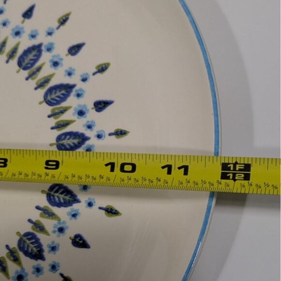 Marcrest Stetson Swiss Alpine Chalet Platter Blue Floral Leaf Design Ovenproof - Picture 3 of 10